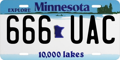 MN license plate 666UAC