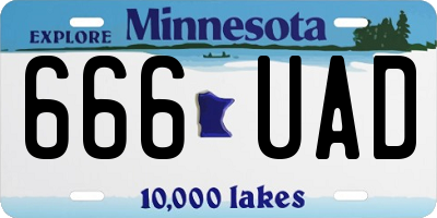 MN license plate 666UAD