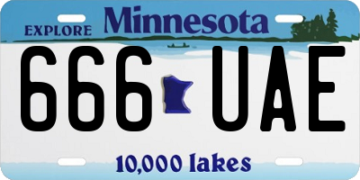 MN license plate 666UAE