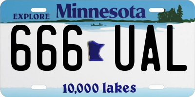MN license plate 666UAL