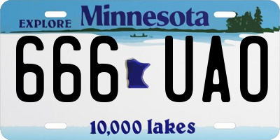 MN license plate 666UAO