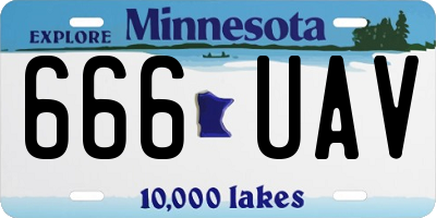 MN license plate 666UAV