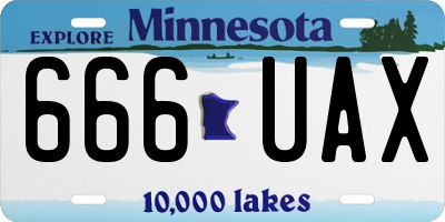 MN license plate 666UAX