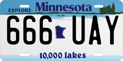 MN license plate 666UAY