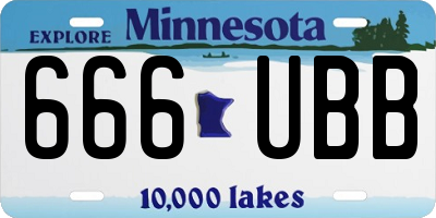 MN license plate 666UBB