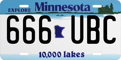 MN license plate 666UBC