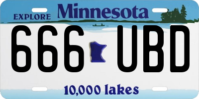MN license plate 666UBD
