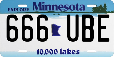 MN license plate 666UBE