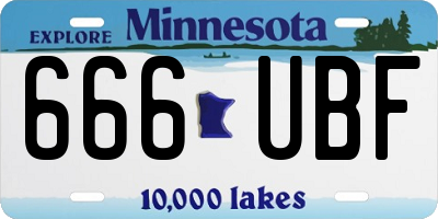 MN license plate 666UBF