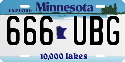 MN license plate 666UBG