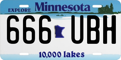 MN license plate 666UBH