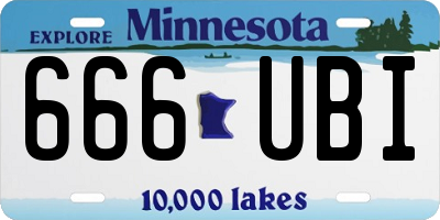 MN license plate 666UBI