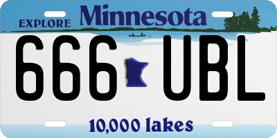 MN license plate 666UBL