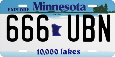 MN license plate 666UBN