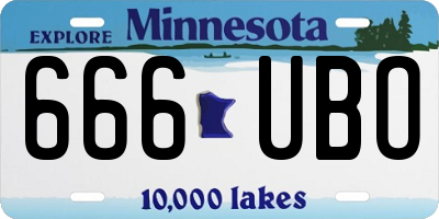 MN license plate 666UBO