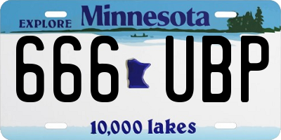 MN license plate 666UBP