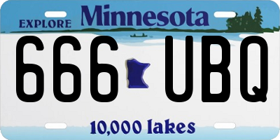 MN license plate 666UBQ