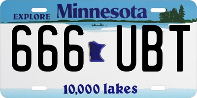MN license plate 666UBT