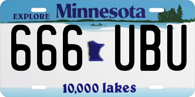MN license plate 666UBU