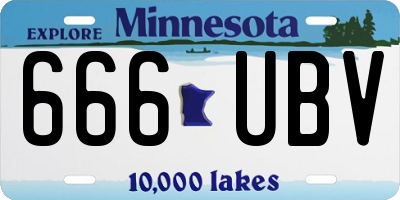 MN license plate 666UBV