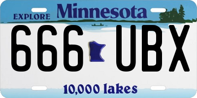 MN license plate 666UBX