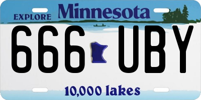 MN license plate 666UBY