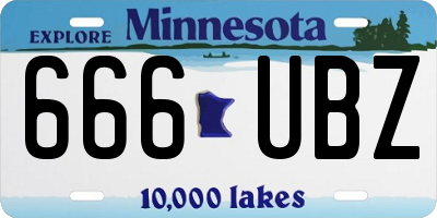 MN license plate 666UBZ