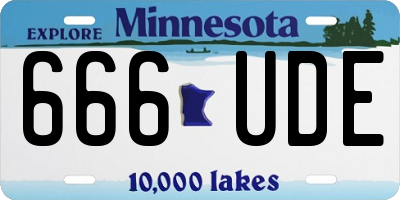 MN license plate 666UDE