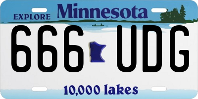 MN license plate 666UDG