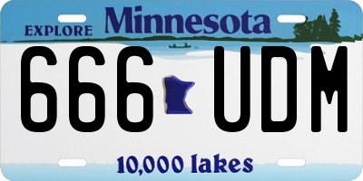 MN license plate 666UDM