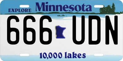 MN license plate 666UDN