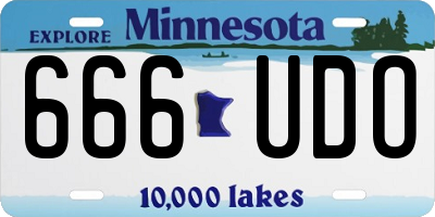 MN license plate 666UDO