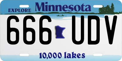 MN license plate 666UDV