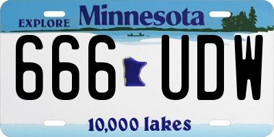 MN license plate 666UDW