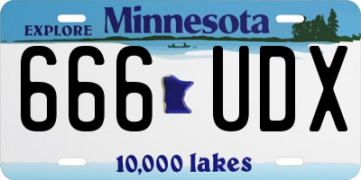 MN license plate 666UDX