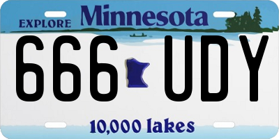 MN license plate 666UDY