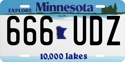 MN license plate 666UDZ