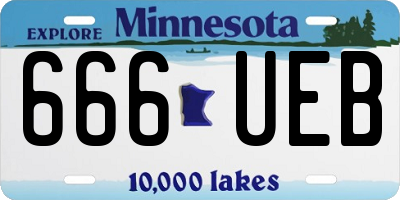 MN license plate 666UEB