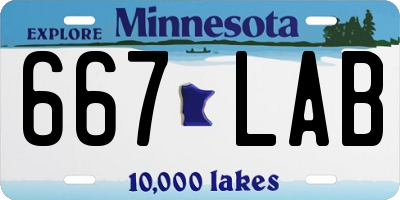 MN license plate 667LAB