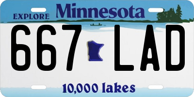 MN license plate 667LAD