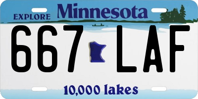 MN license plate 667LAF