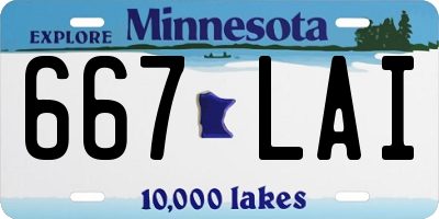 MN license plate 667LAI