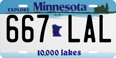MN license plate 667LAL