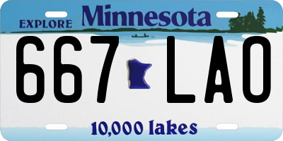 MN license plate 667LAO