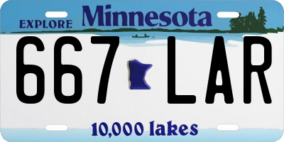 MN license plate 667LAR