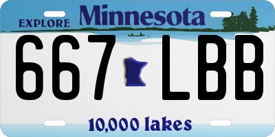 MN license plate 667LBB