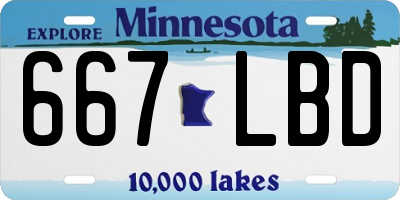 MN license plate 667LBD