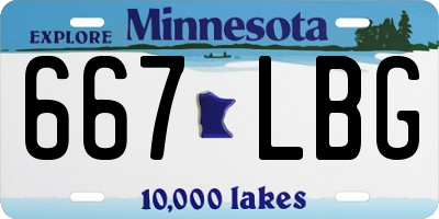 MN license plate 667LBG