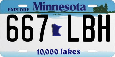 MN license plate 667LBH