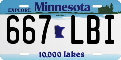 MN license plate 667LBI